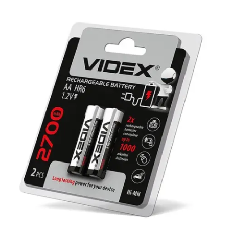 Акумулятор VIDEX AA (R6) 2700mAh — 2 шт. | Ni-MH 1.2V | 415 грн