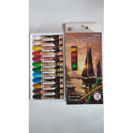 Воскові олівці 12 кольорів  OIL PASTELS