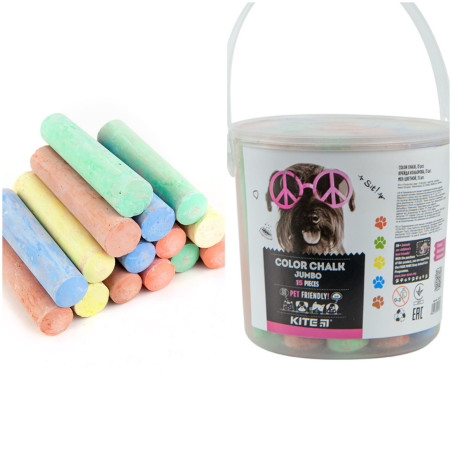 Крейда велика у відерку 5 кольори 15 шт