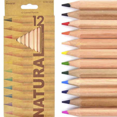 Кольорові олівці Marco Natural 12 кольорів | Самовивіз Сирець
