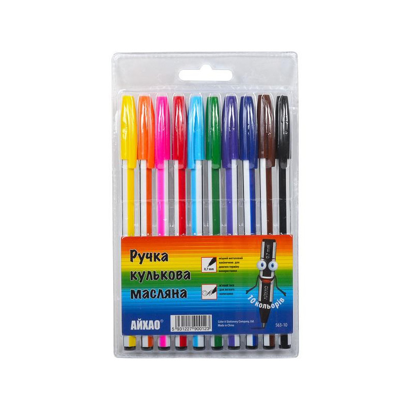 Набір кольорових ручок 10 шт | Яскраве письмо | Самовивіз метро Сирець