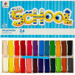Пластилін Гамма School 24 кольори 480 г Восковий | Самовивіз Сирець