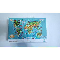 Дитячий пазл dodo: Карта тварин Світу (80 елементів) 5+