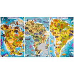 Пазл в рамці А4 "Тварини Світу" 53 елементи | Навчальна гра